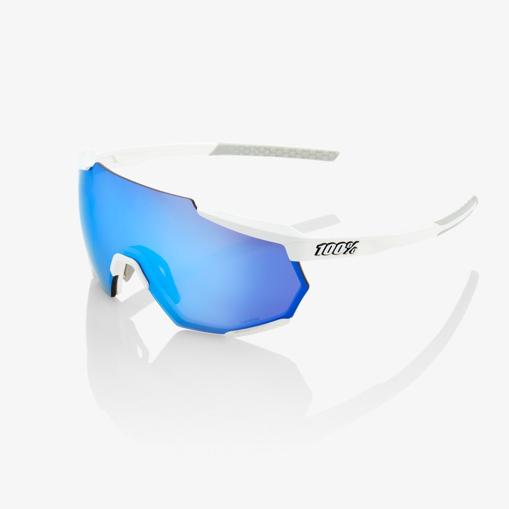 100% Racetrap HiPER Blue Mirror matte white