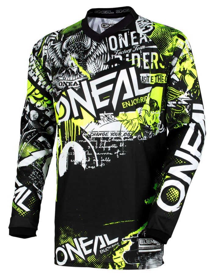 Oneal Element Attack Jersey black/yellow fluo S