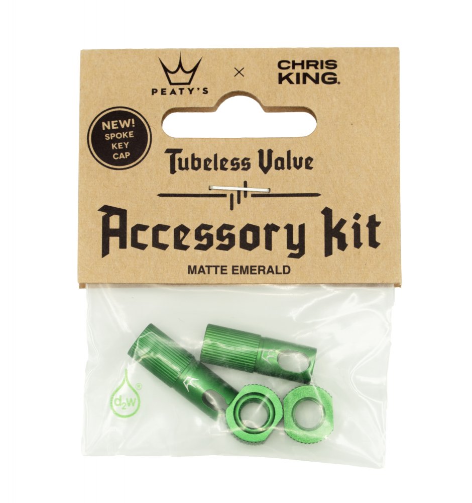 Peaty´s Chris King MK 2 Tubeless Valve Accessory Kit - Emerald