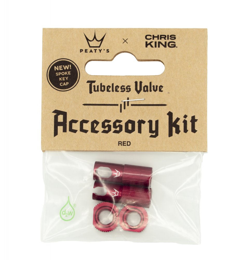 Peaty´s Chris King MK 2 Tubeless Valve Accessory Kit - Red