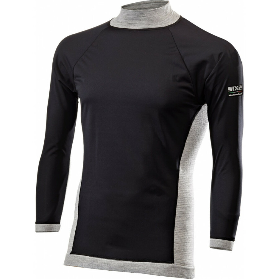SIXS TS4 WindShell Merinos LS Turtleneck T-shirt S/M grey/black