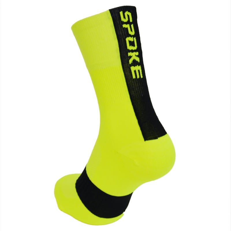 SPOKE Kids Race Socks fluo yellow/black EU 34-35