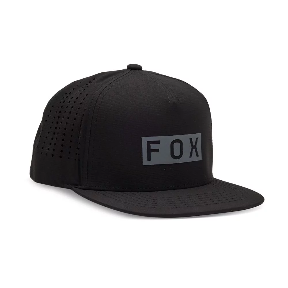 Fox Wordmark Tech Snapback Hat black