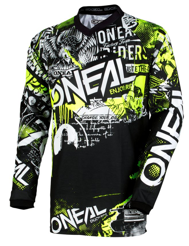 Oneal Element Wild Attack Jersey YL black/yellow