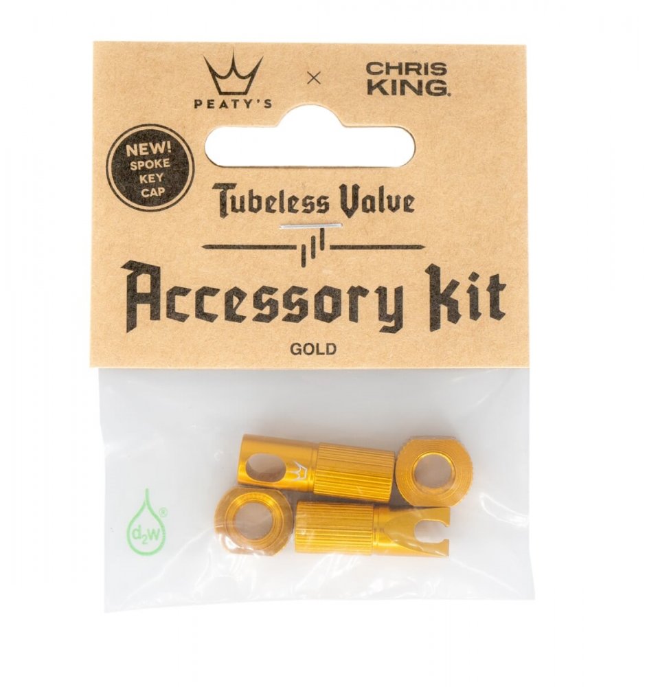 Peaty´s Chris King MK 2 Tubeless Valve Accessory Kit - Gold